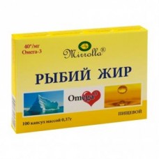 БАД "‎Рыбий жир Плюс"‎, Mirrolla, 100 капсул по 370 мг