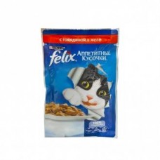 Влажный корм для кошек "Felix" с говядиной, 85 г