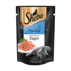 Влажный корм для кошек Ломтики в соусе, Sheba, лосось, 85 г