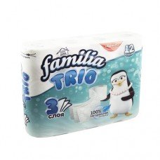 Туалетная бумага, Familia, Trio, 3 слоя, 12 рулонов