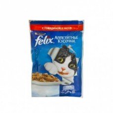 Влажный корм для кошек "Felix" с говядиной, 85 г