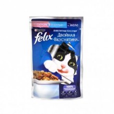 Влажный корм для кошек "Felix" с лососем и форелью, 85 г